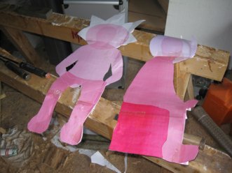 Mittels Bildbearbeitung erzeugte Vorlagen für die Kultfigur